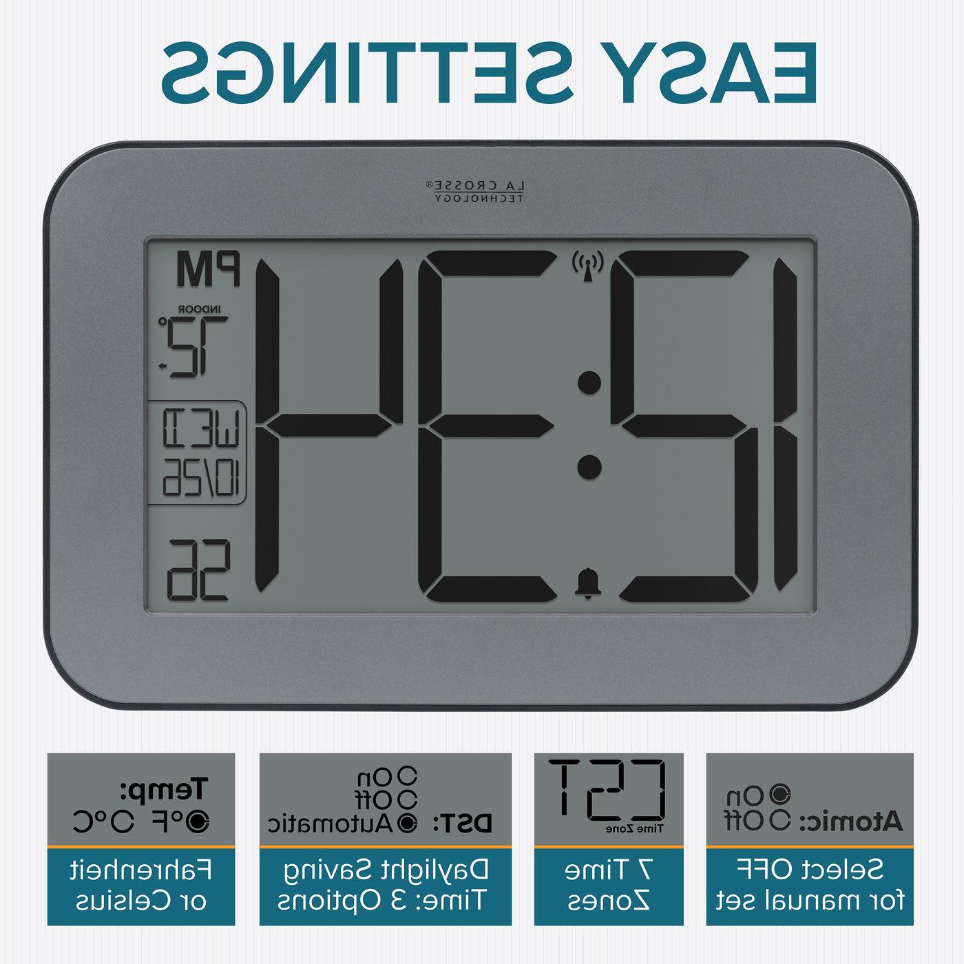 513-1416 atomic digital wall clock easy to set